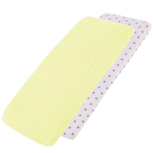 Crib Jersey Fitted Sheets 100% Cotton 40x90cm - Pack Of 4 - Fits All Models - For Your Little One