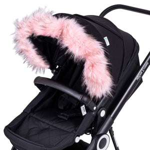 Pram Fur Hood Trim Attachment for Pushchair Compatible with ABC Design - For Your Little One