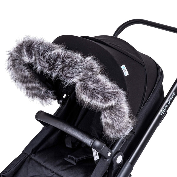 Pram Fur Hood Trim Attachment for Pushchair Compatible with ABC Design - For Your Little One