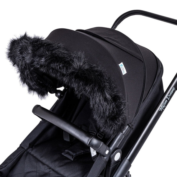 Pram Fur Hood Trim Attachment For Pushchair Compatible with Infababy - For Your Little One