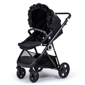 Pram Fur Hood Trim Attachment For Pushchair Compatible with Roma - For Your Little One